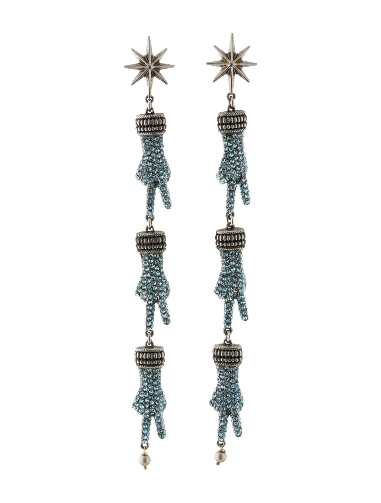 Gucci Peace Sign Hand Motif Clip-on Earrings in Silver