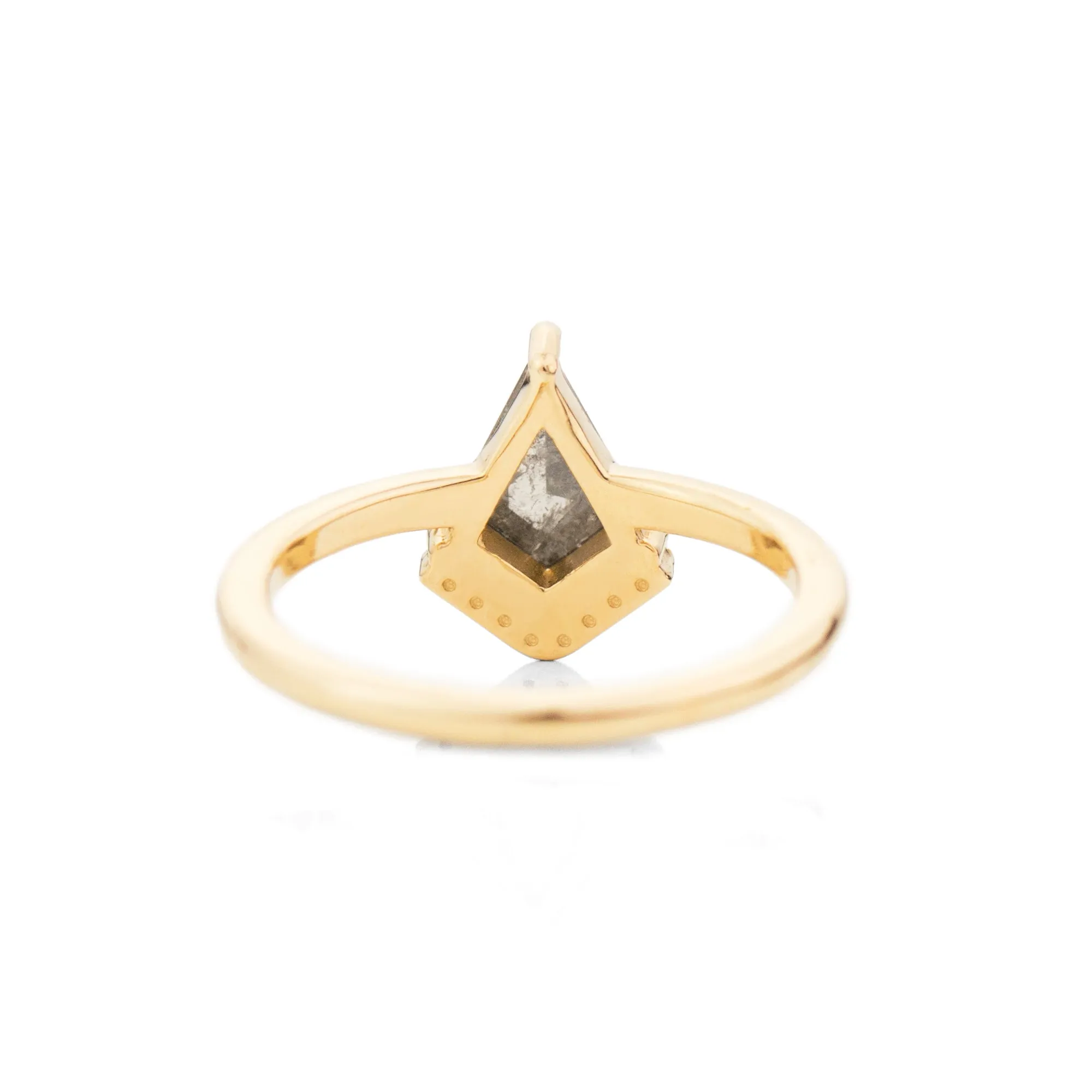 Half Halo Kite Cut Diamond Ring