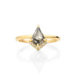 Half Halo Kite Cut Diamond Ring