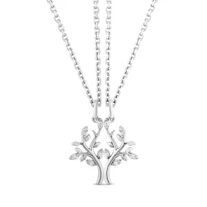 Hallmark Fine Jewelry Sterling Silver Tree of Life Pendant Necklace with Diamonds