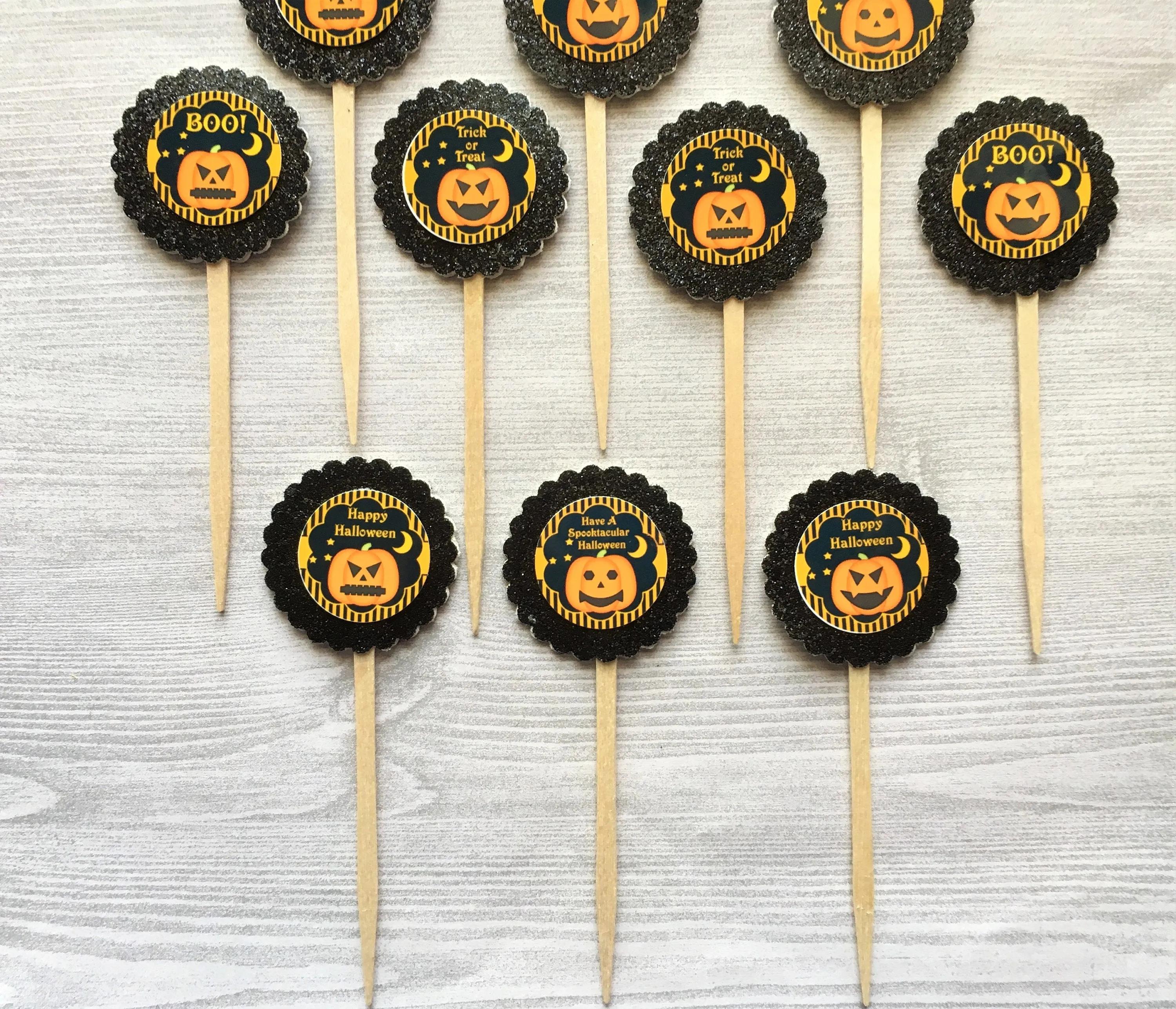 Halloween Cupcake Toppers, Set of 10