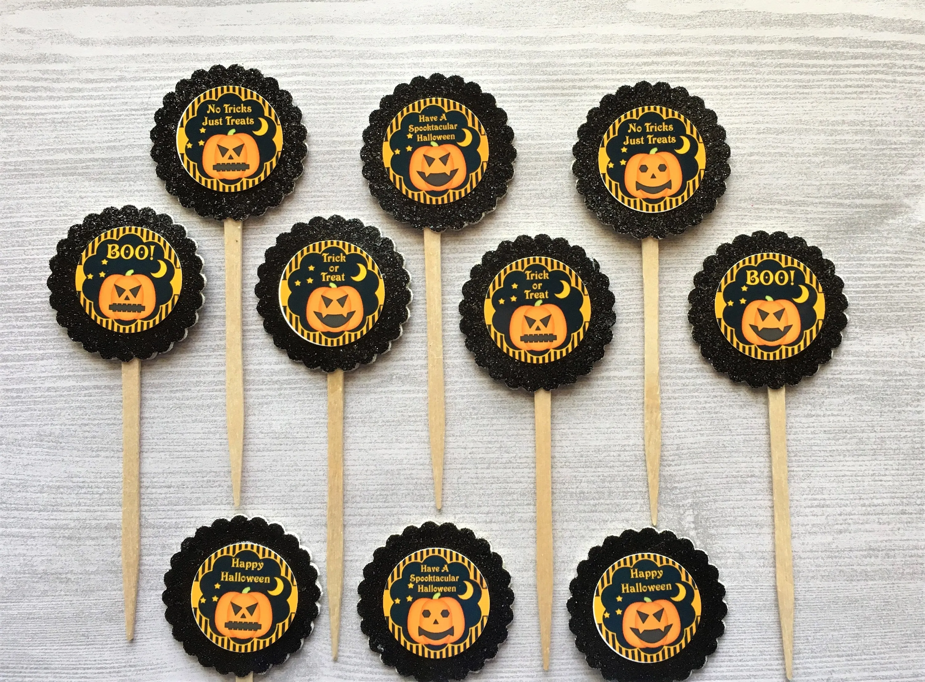 Halloween Cupcake Toppers, Set of 10