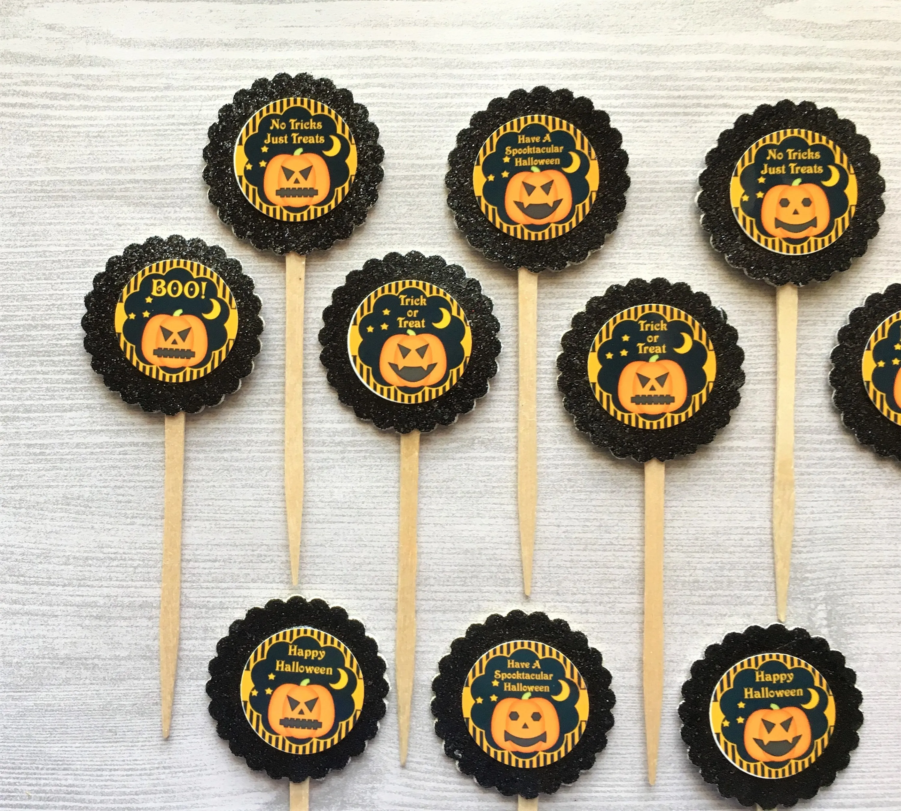Halloween Cupcake Toppers, Set of 10