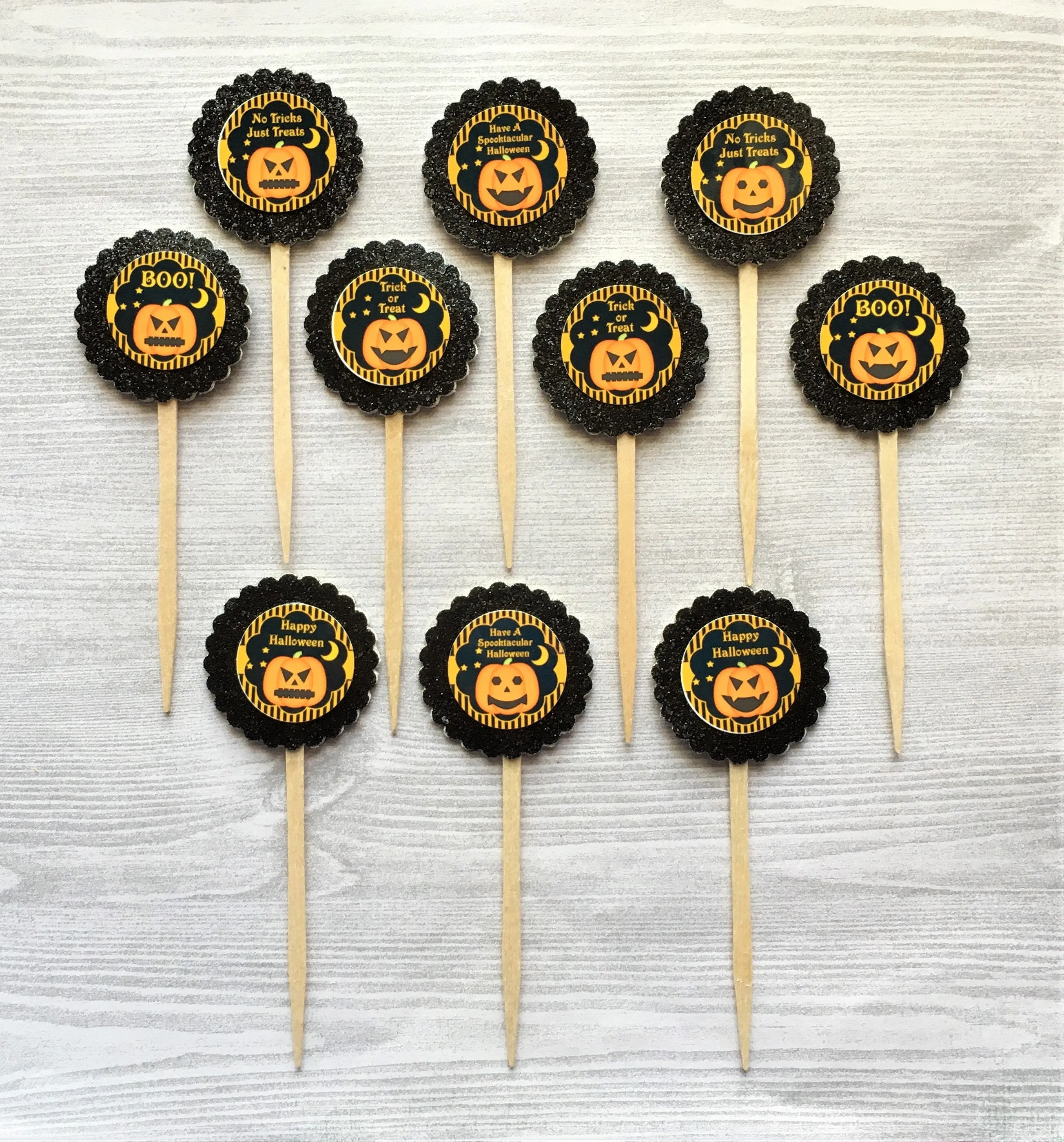 Halloween Cupcake Toppers, Set of 10