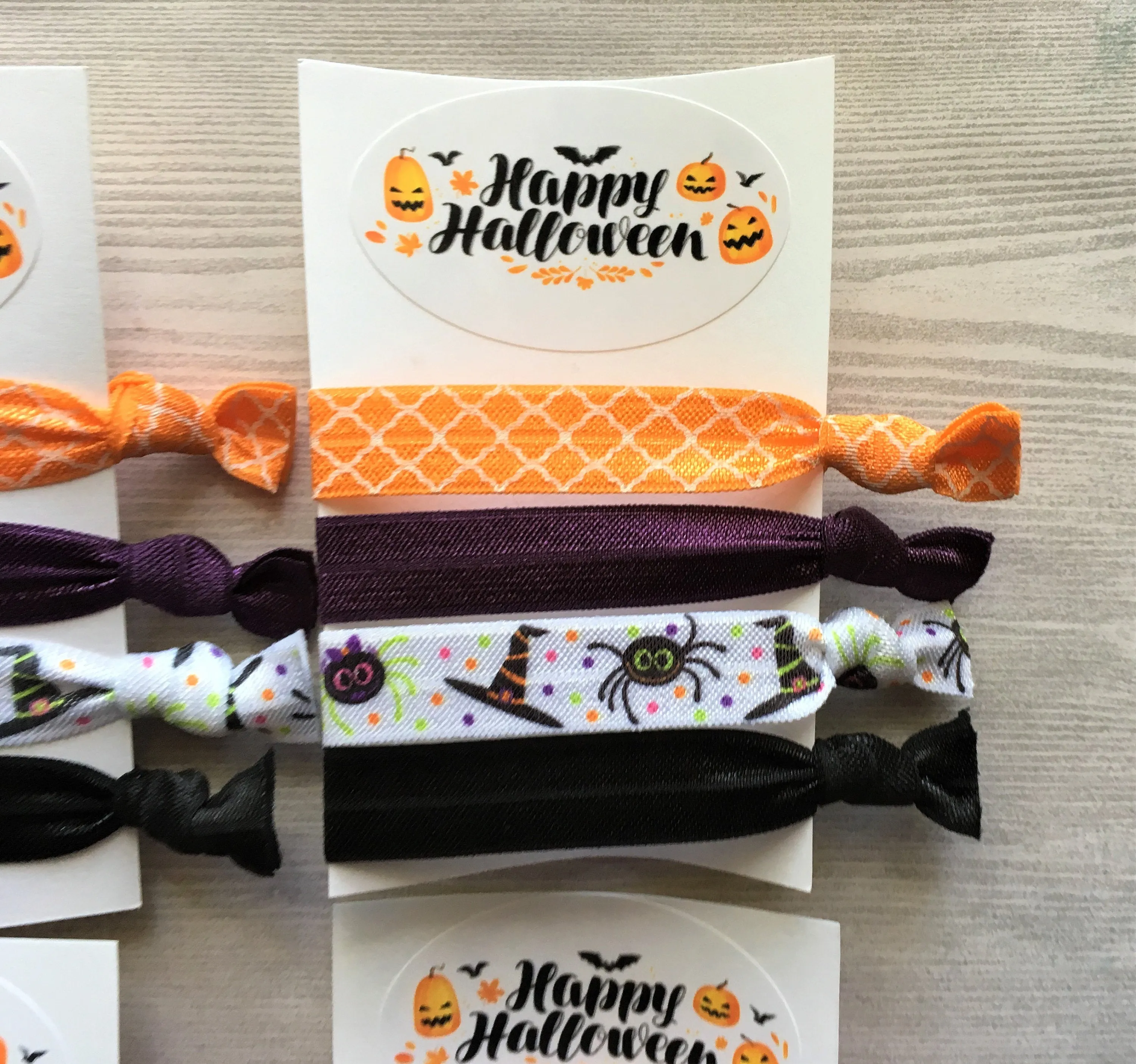Halloween Hair Ties, Set of 4 Cards