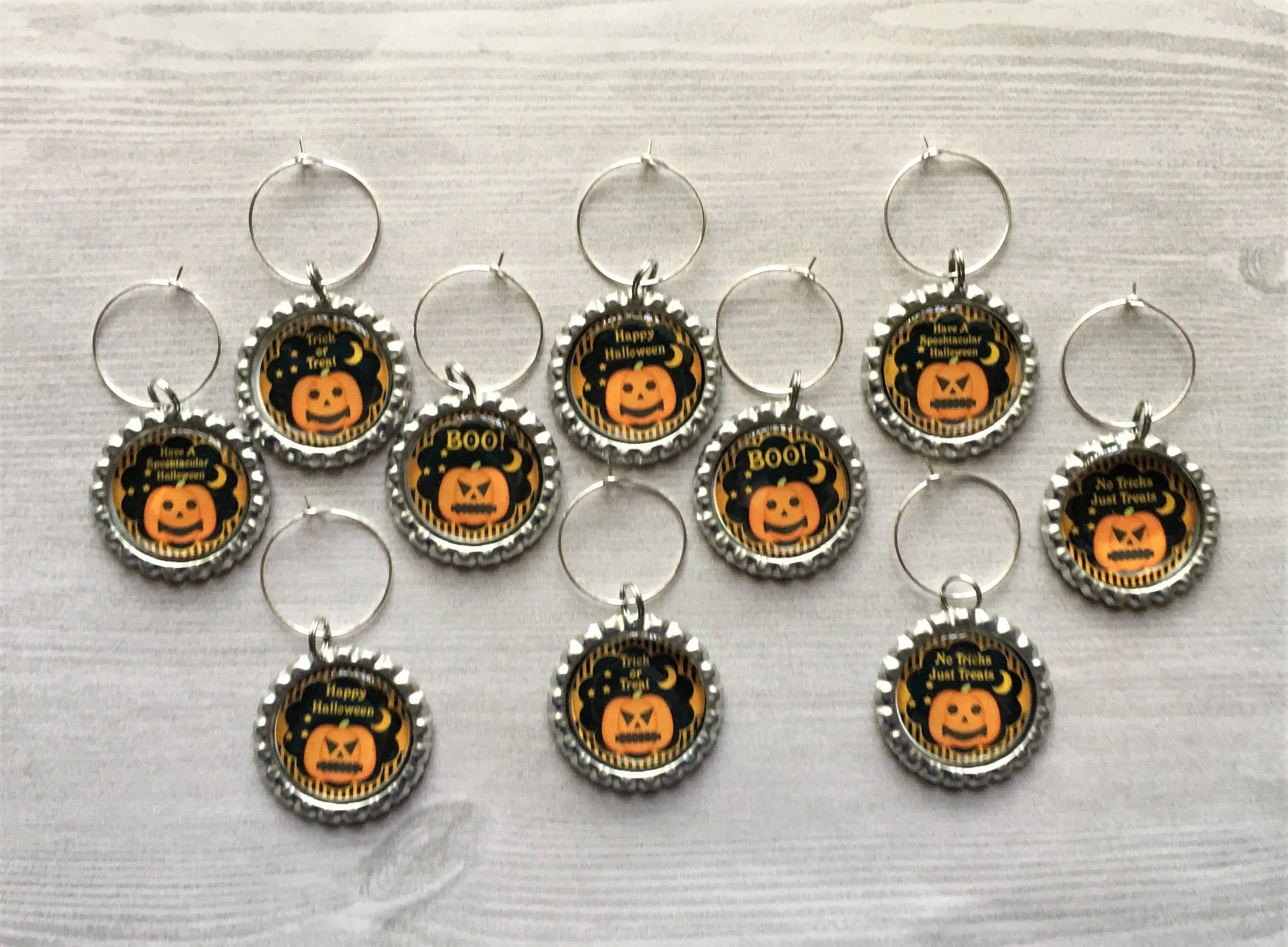Halloween Wine Charms, Set of 10