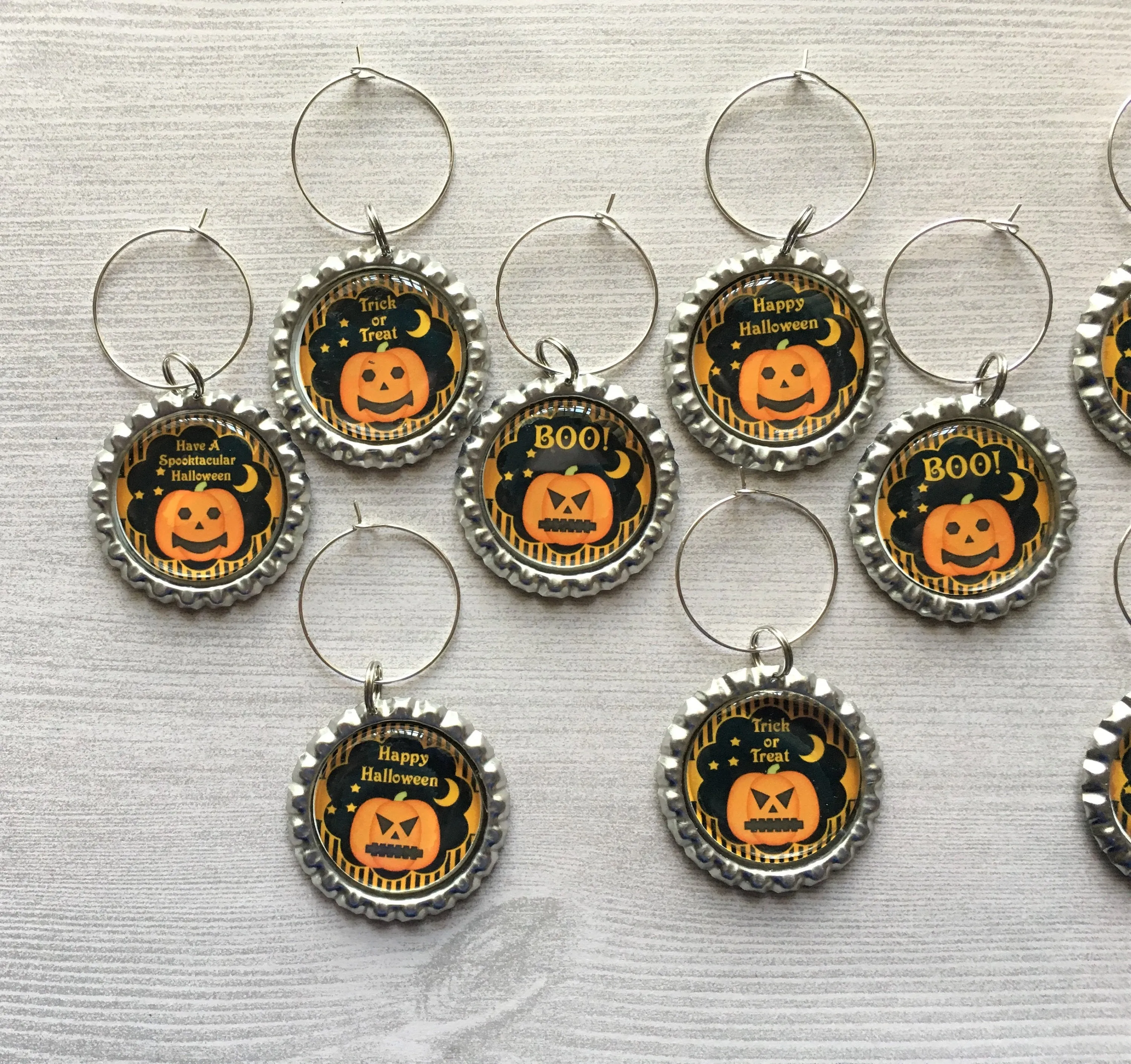 Halloween Wine Charms, Set of 10
