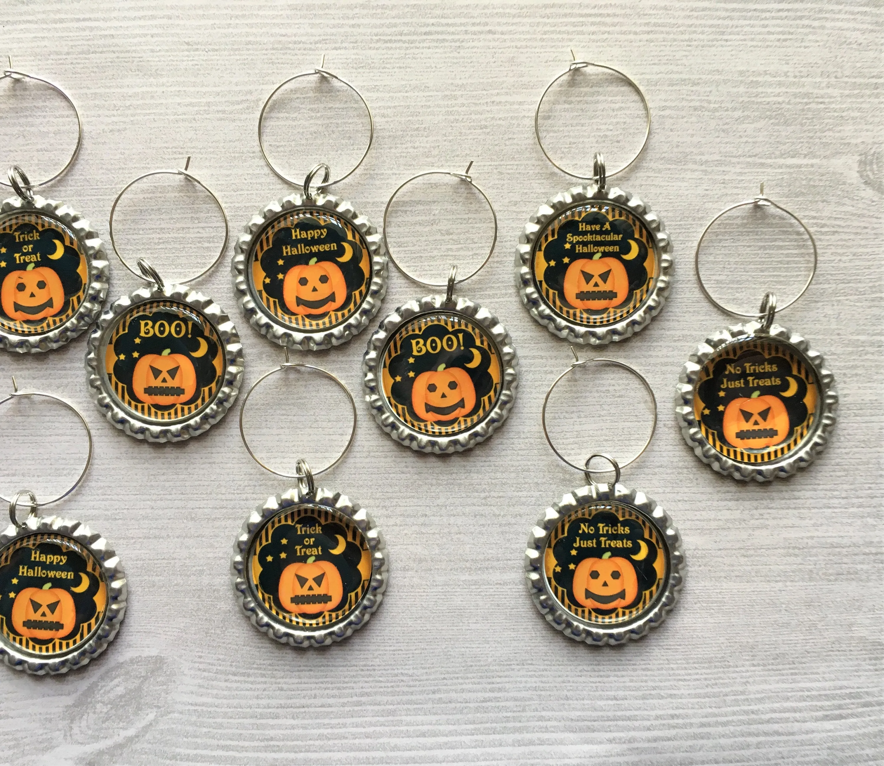 Halloween Wine Charms, Set of 10