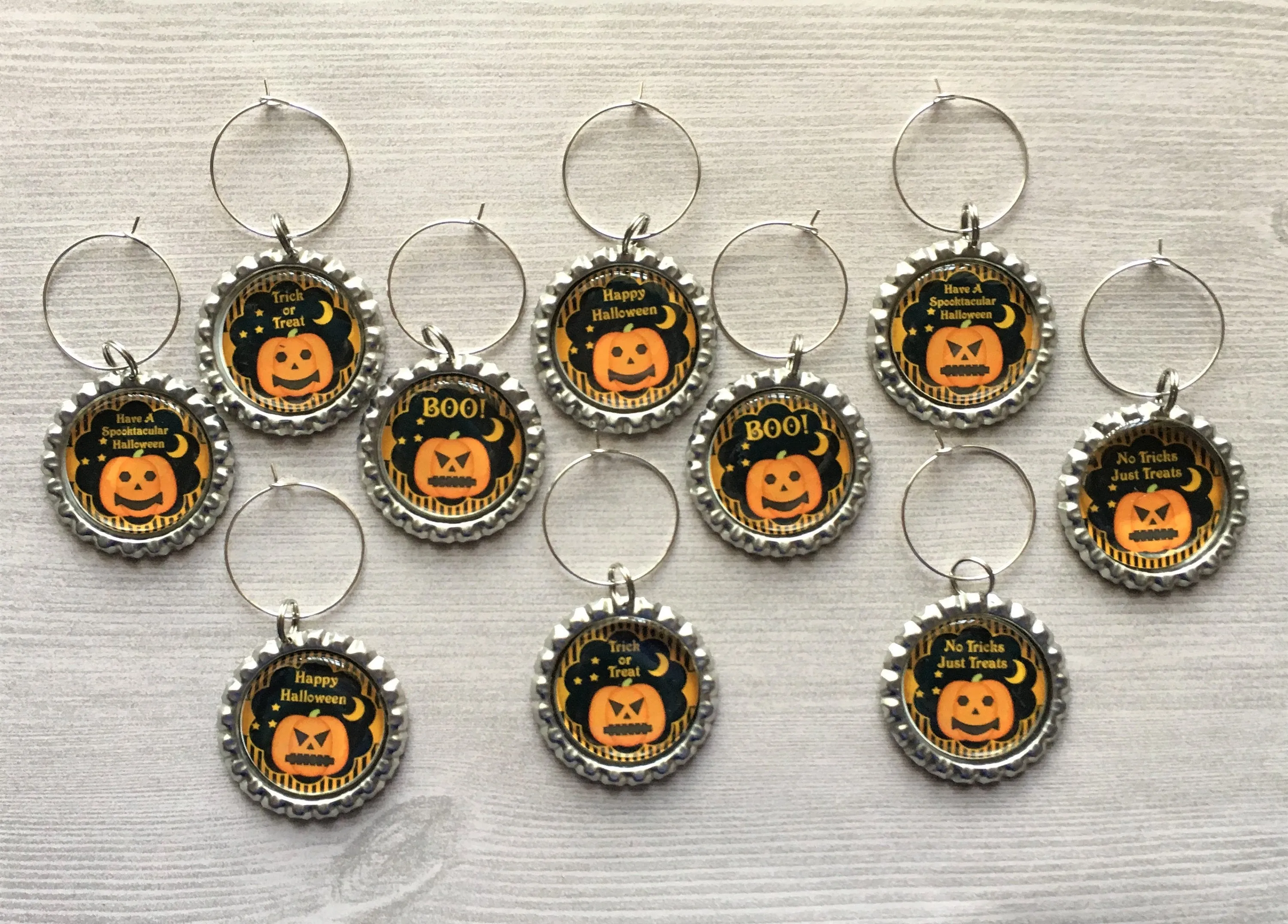 Halloween Wine Charms, Set of 10