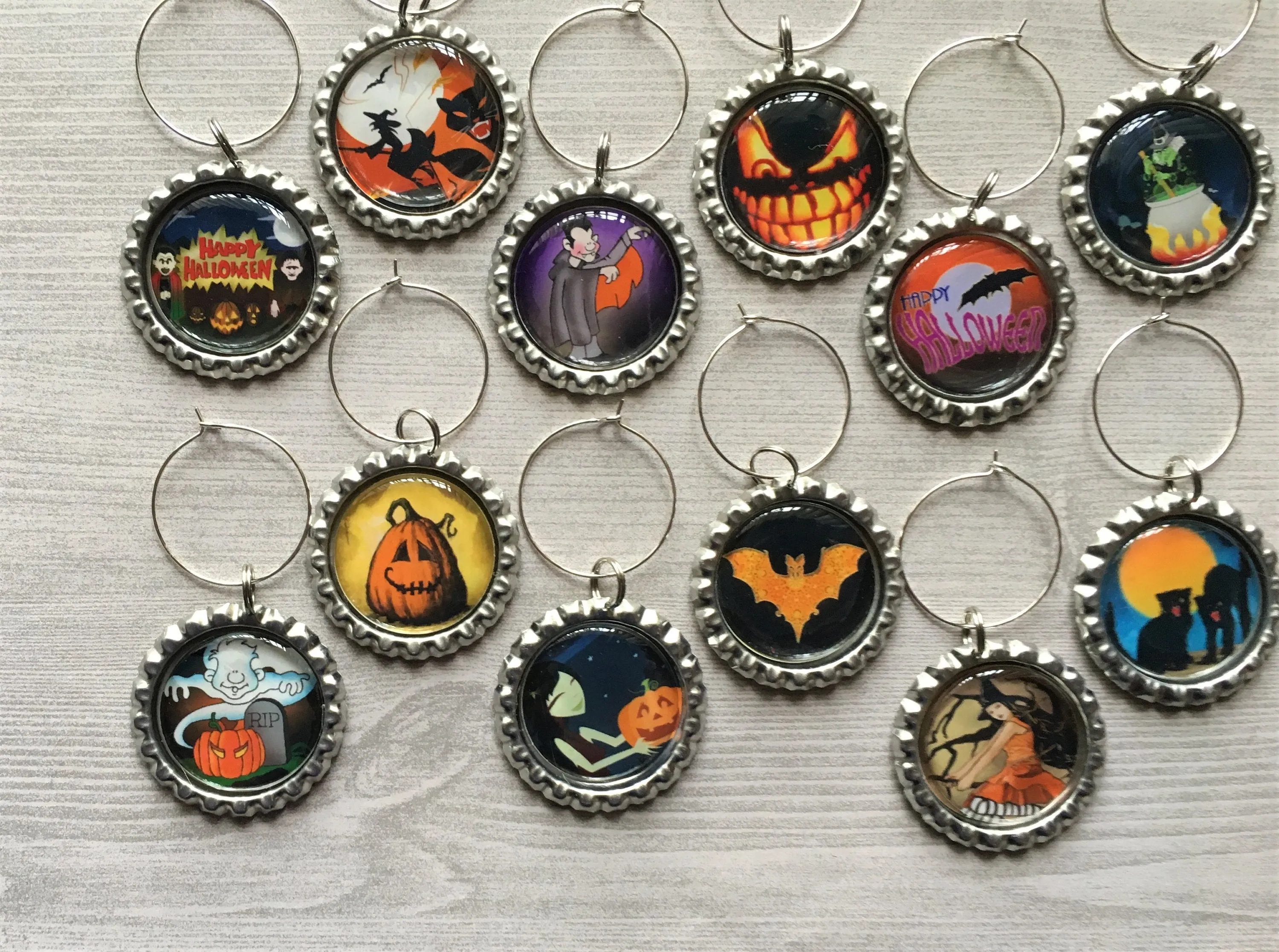 Halloween Wine Charms, Set of 12