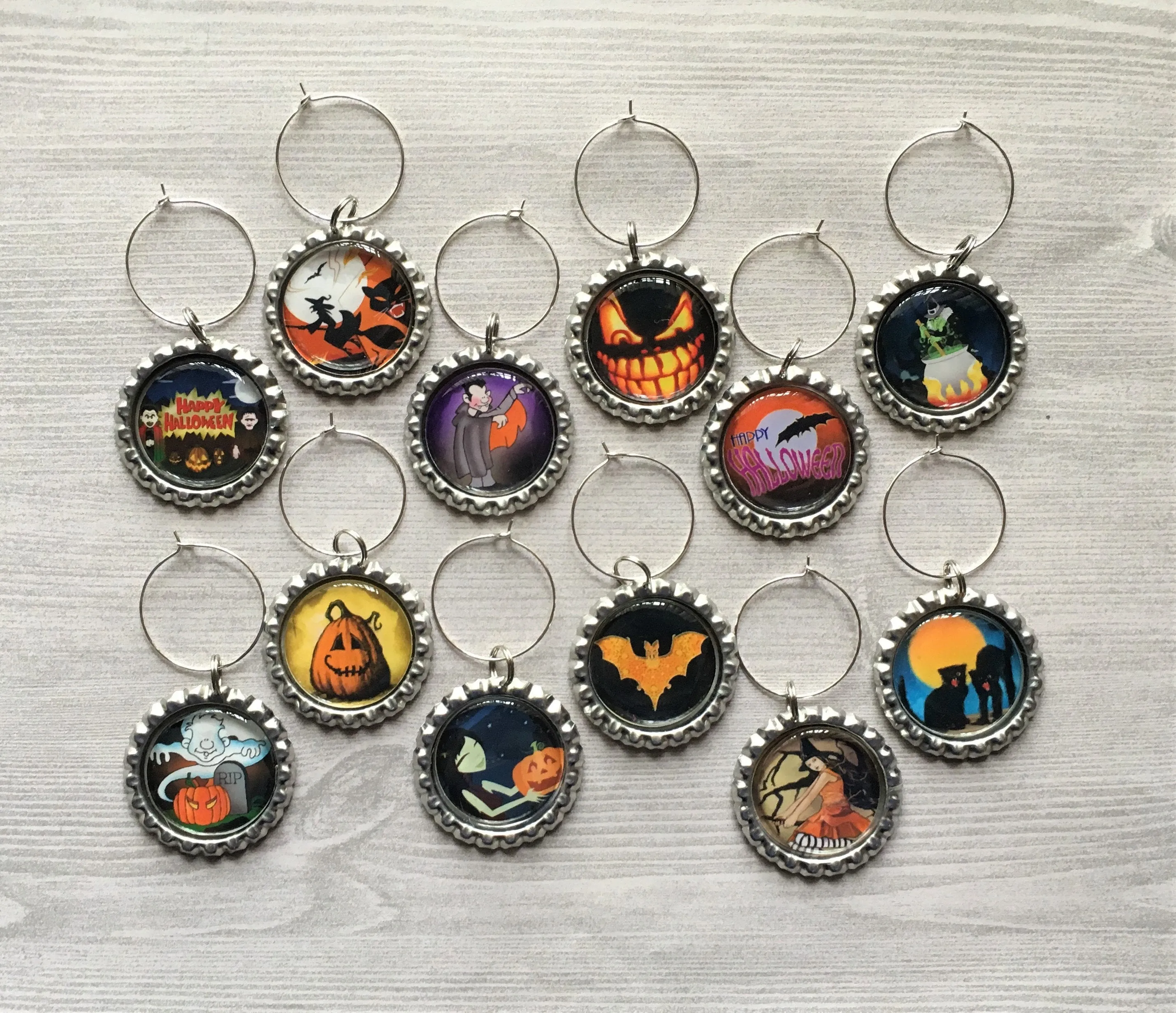 Halloween Wine Charms, Set of 12