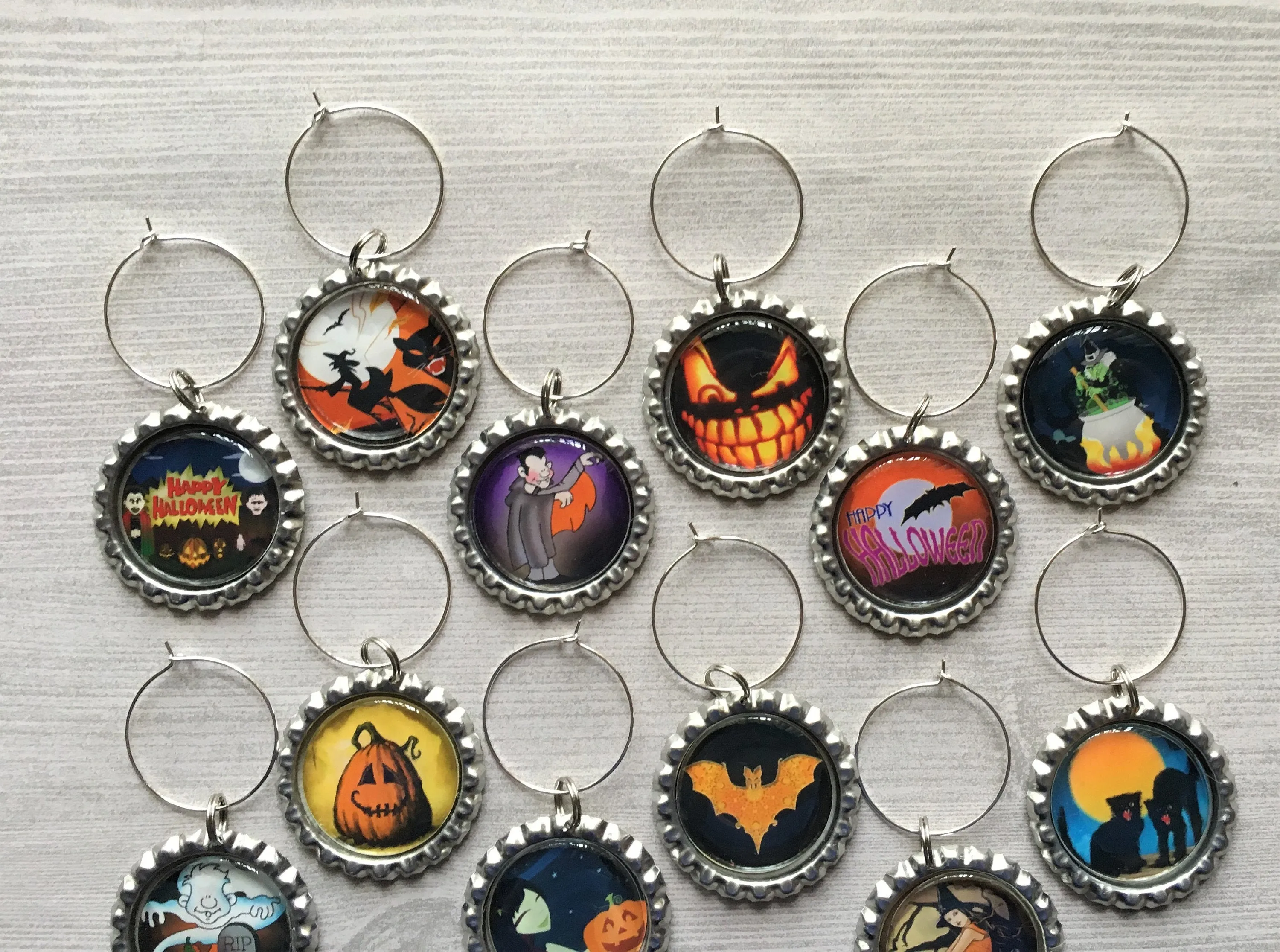 Halloween Wine Charms, Set of 12