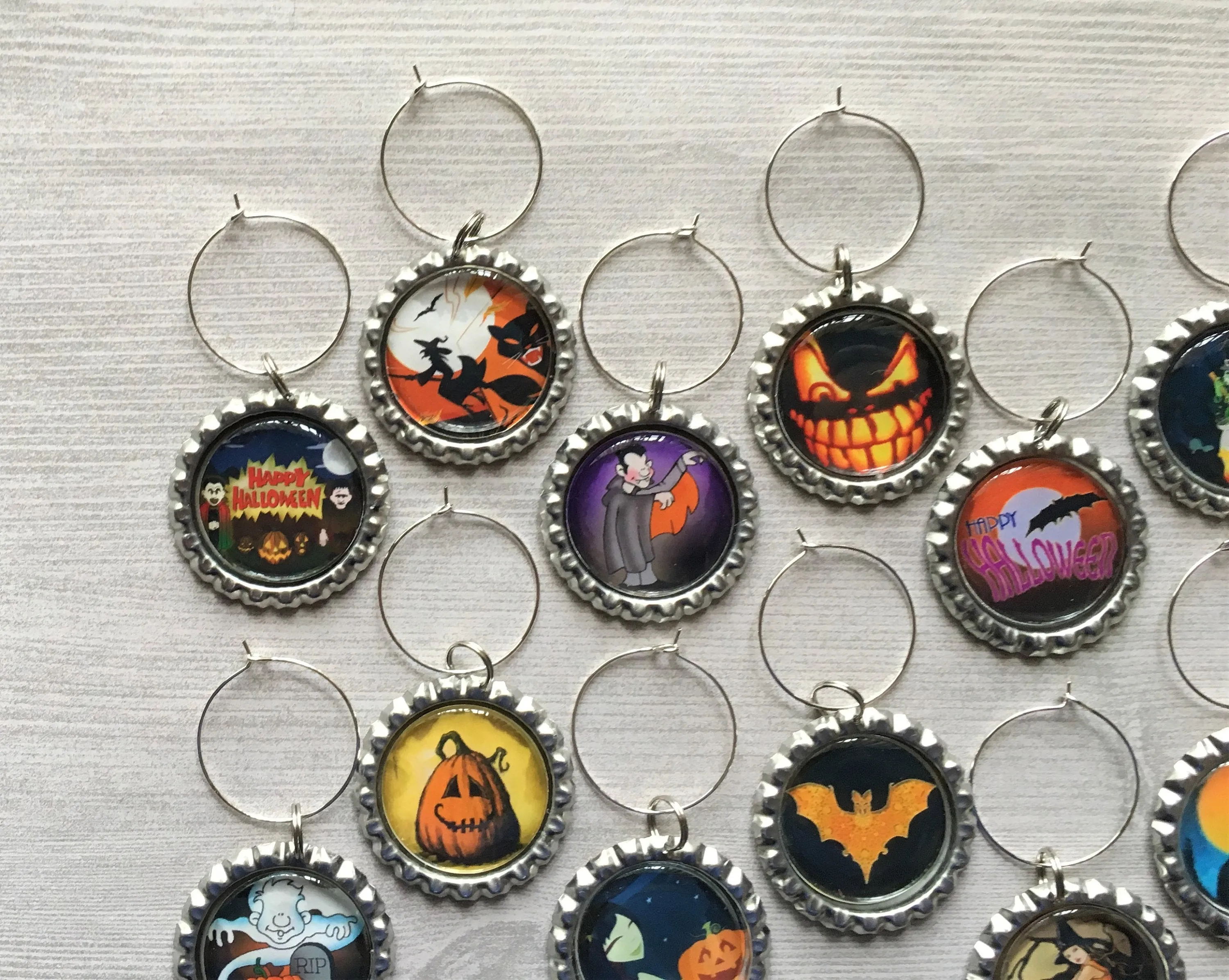 Halloween Wine Charms, Set of 12