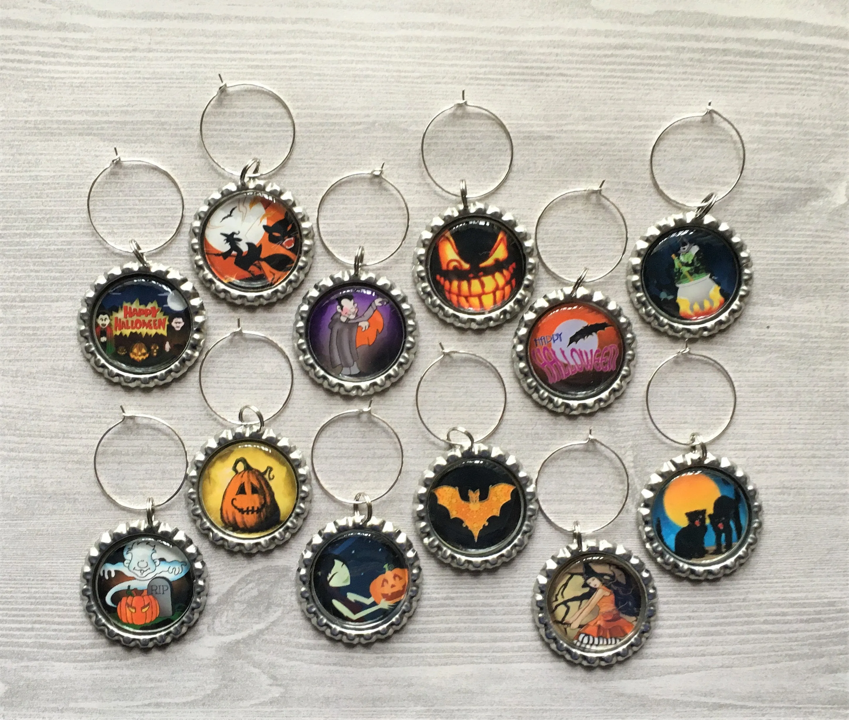 Halloween Wine Charms, Set of 12