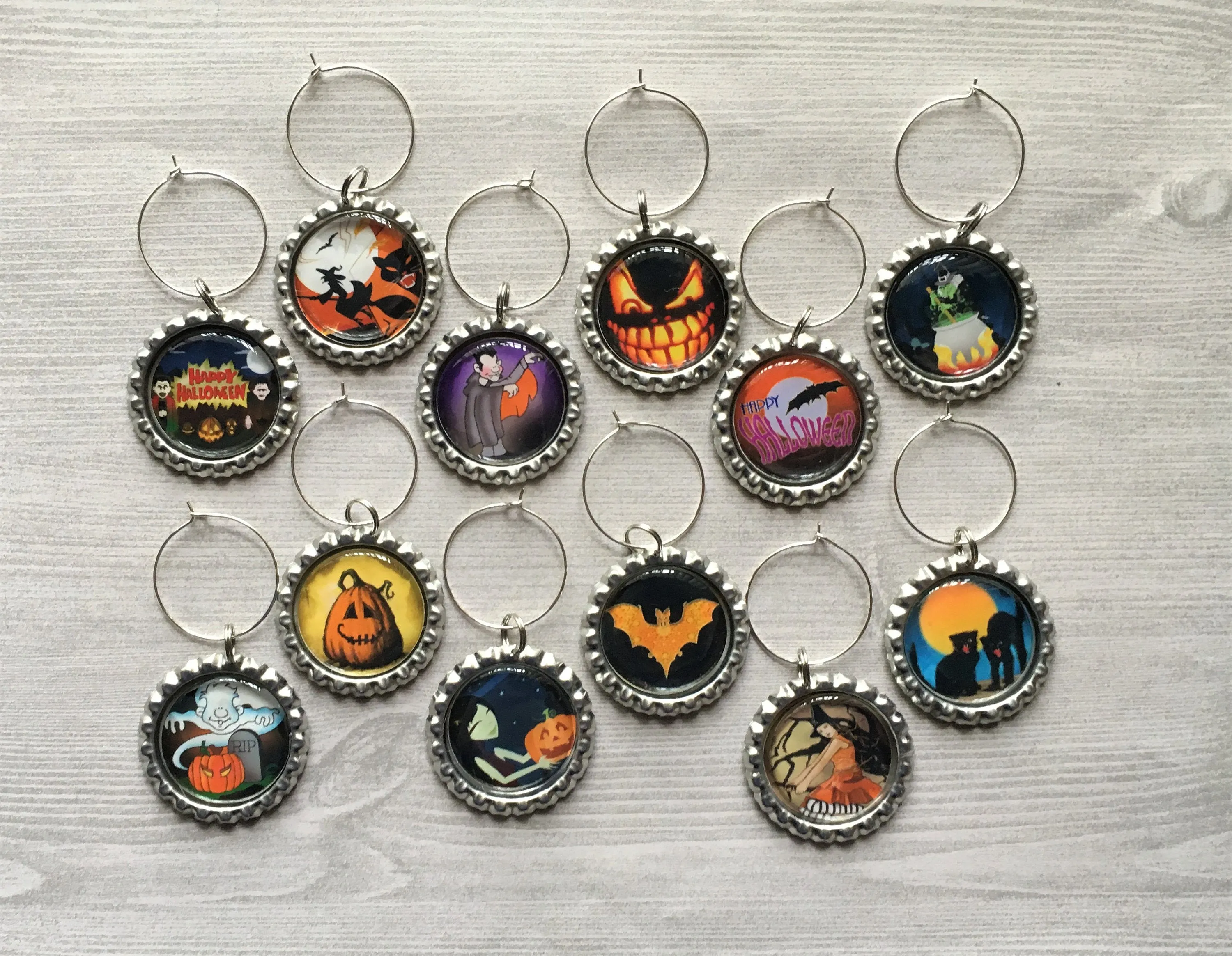 Halloween Wine Charms, Set of 12