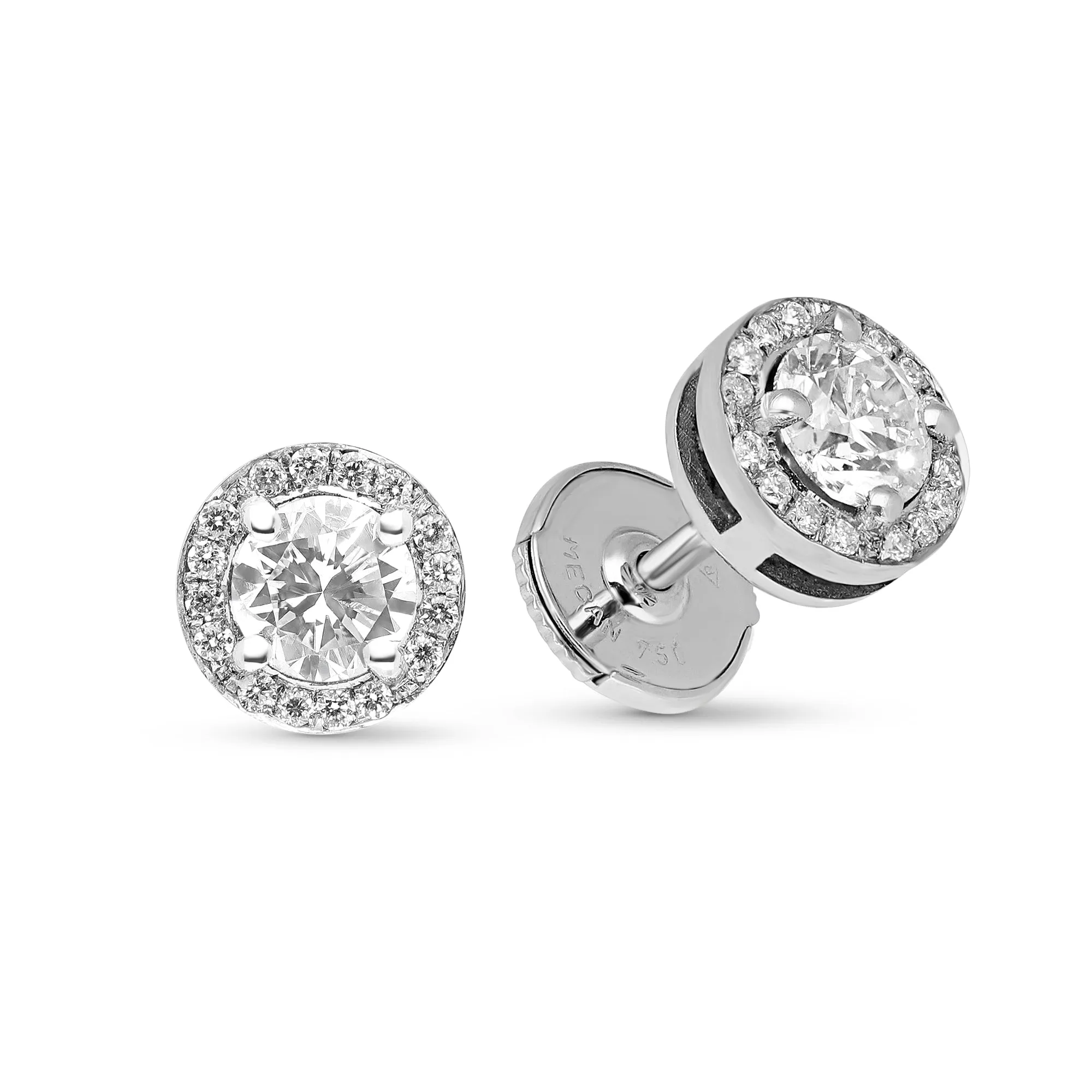 Halo Diamond Studs - 1.1 Carat