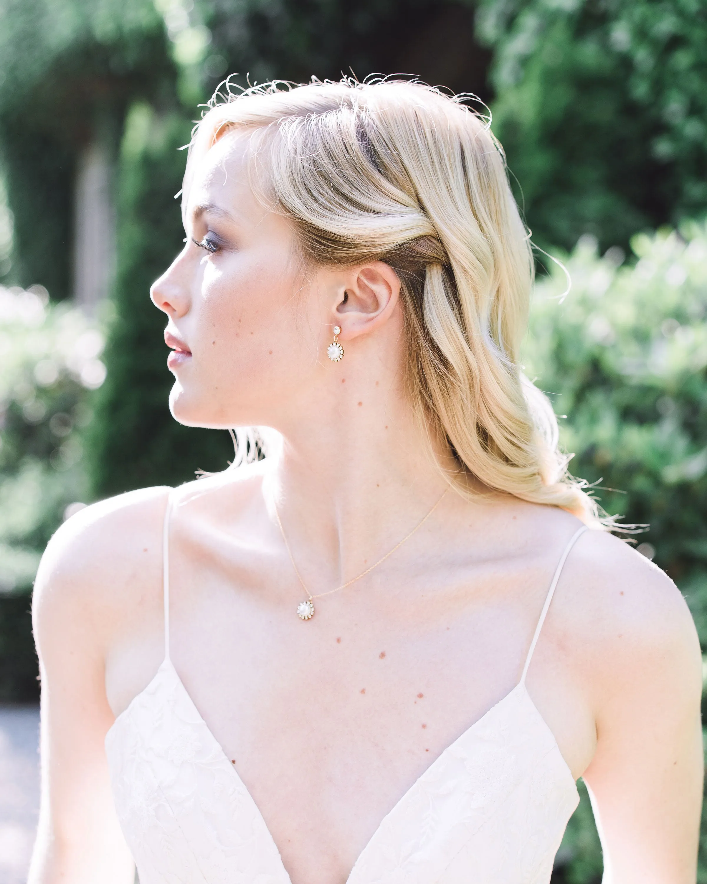 Halo Pearl Drop Earrings