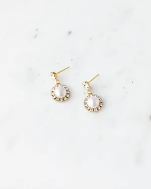 Halo Pearl Drop Earrings