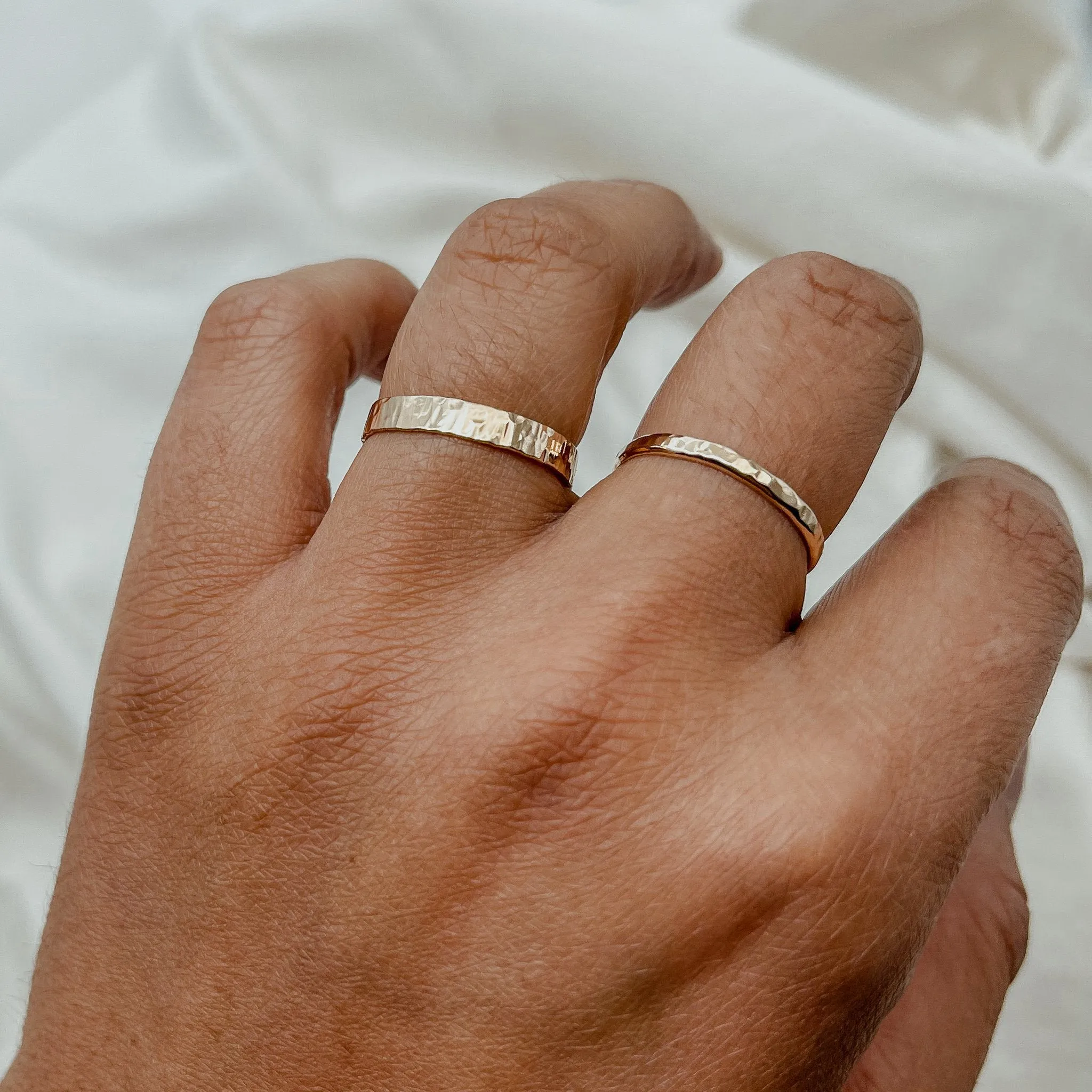 Hammered Band Stacker Ring