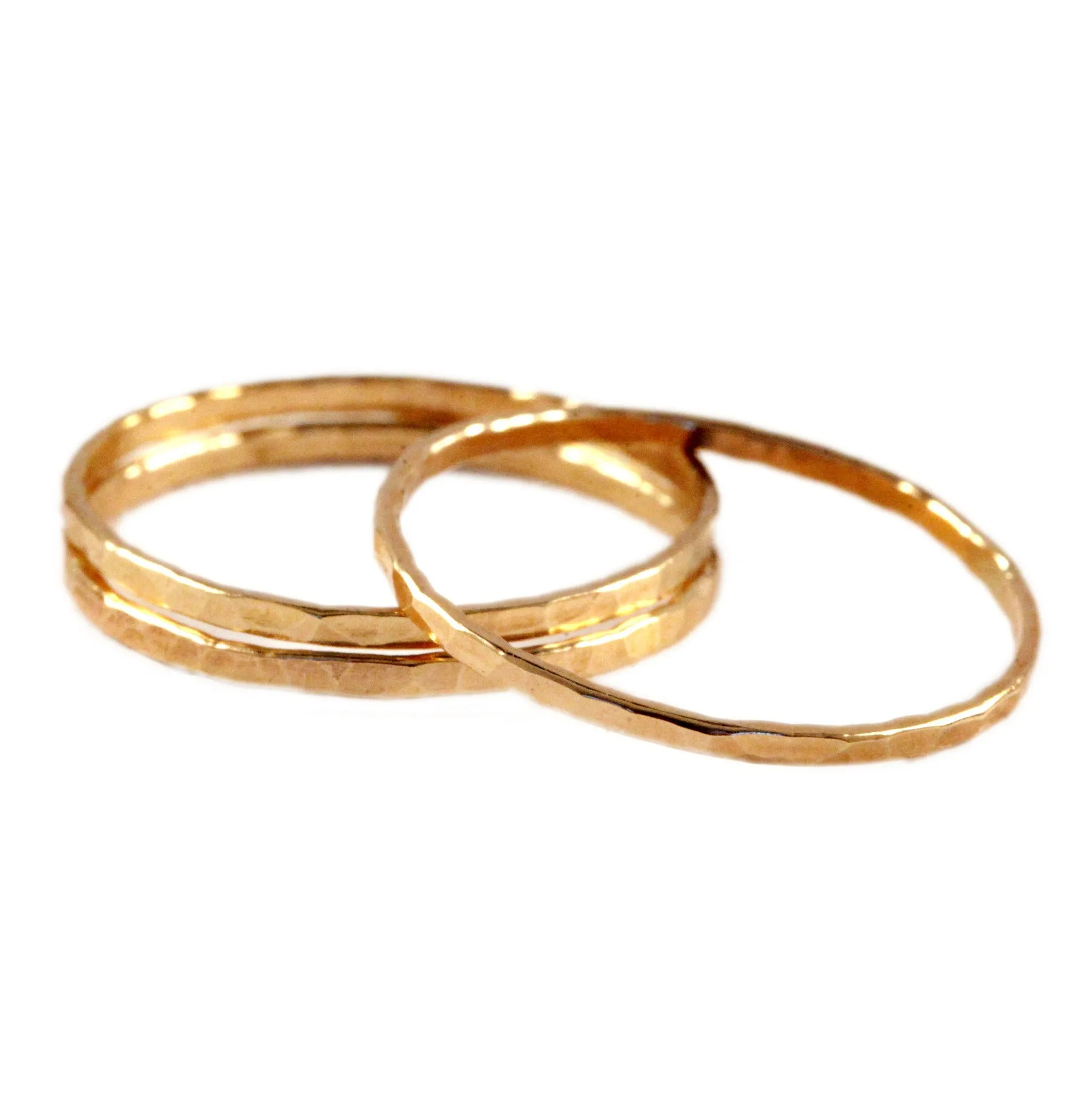 Hammered Gold Stacking Ring - SINGLE