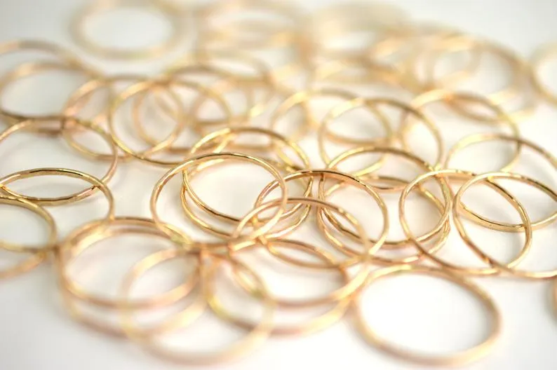 Hammered Gold Stacking Ring - SINGLE