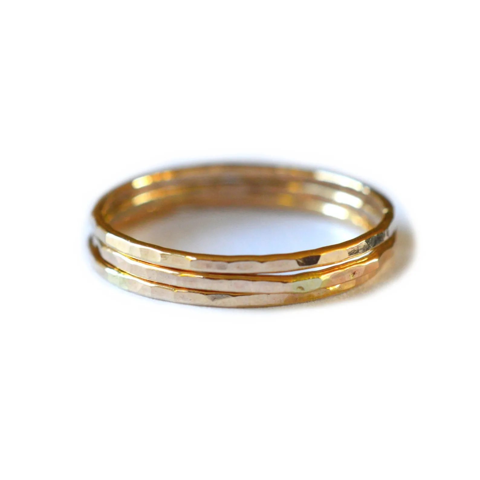 Hammered Gold Stacking Ring - SINGLE