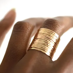 Hammered Gold Stacking Ring - SINGLE