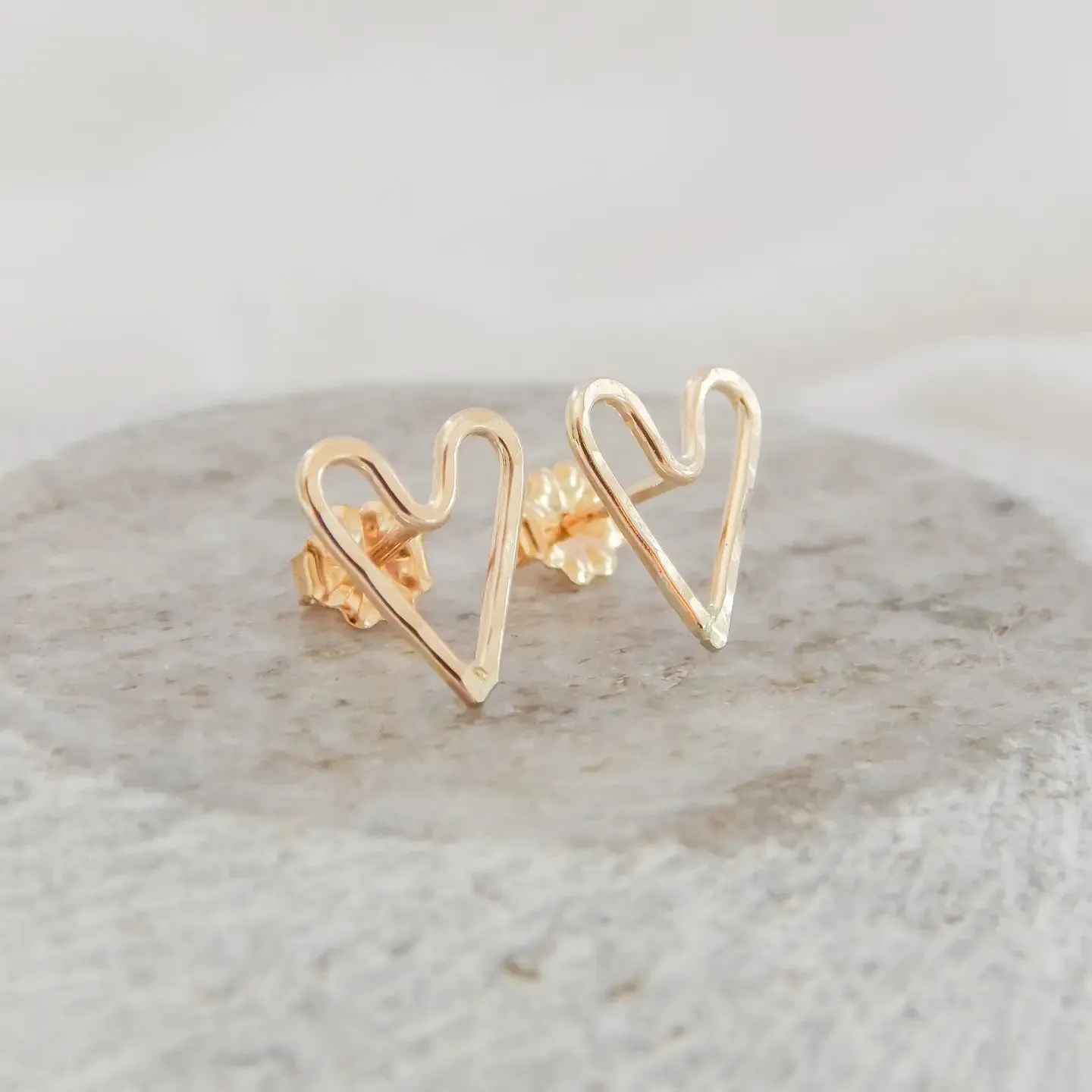 Hammered Heart Shape Earrings