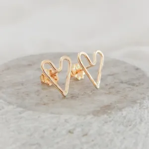 Hammered Heart Shape Earrings
