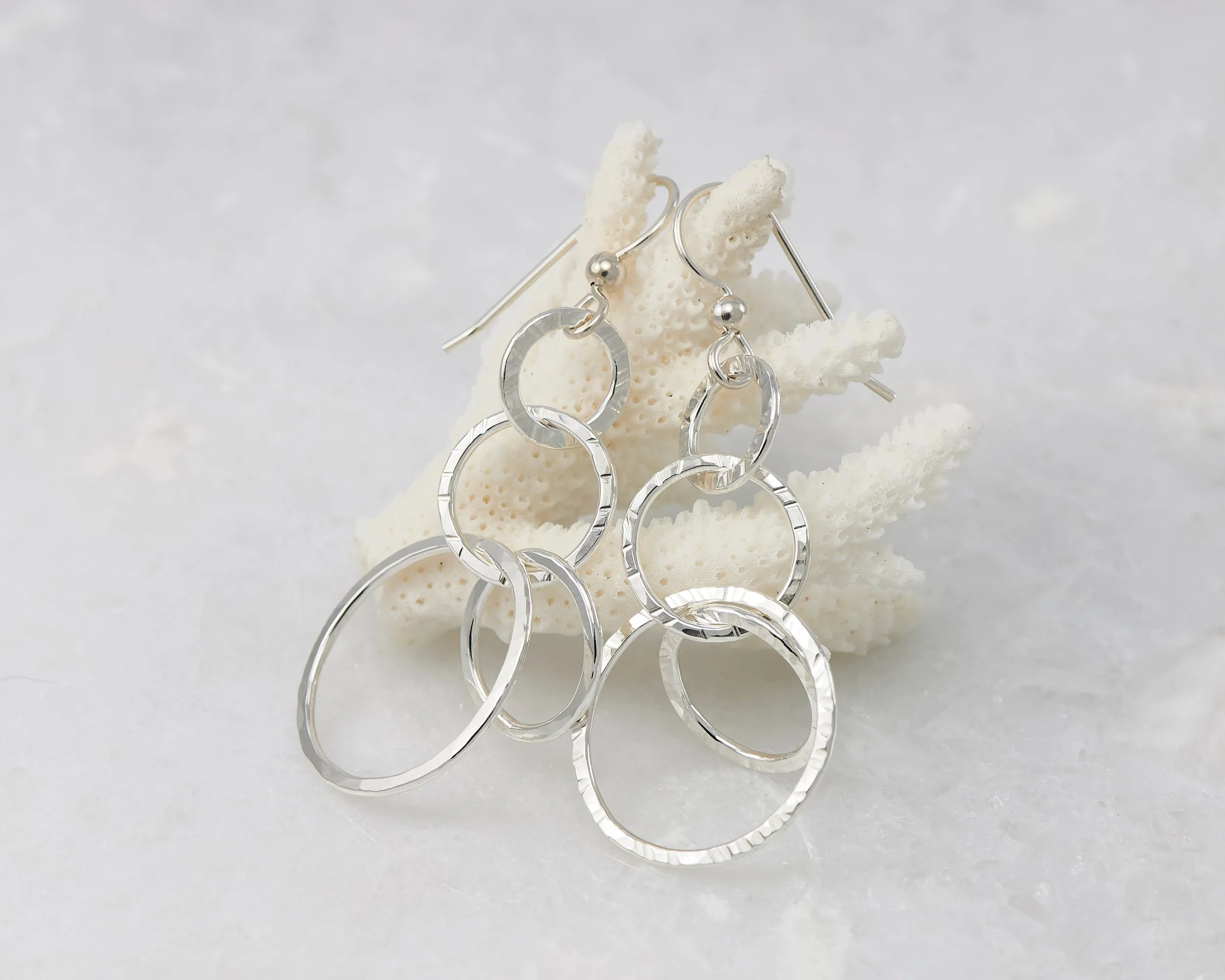 Hammered Silver Circles Earrings