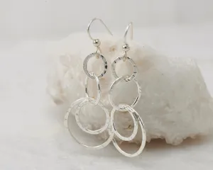 Hammered Silver Circles Earrings