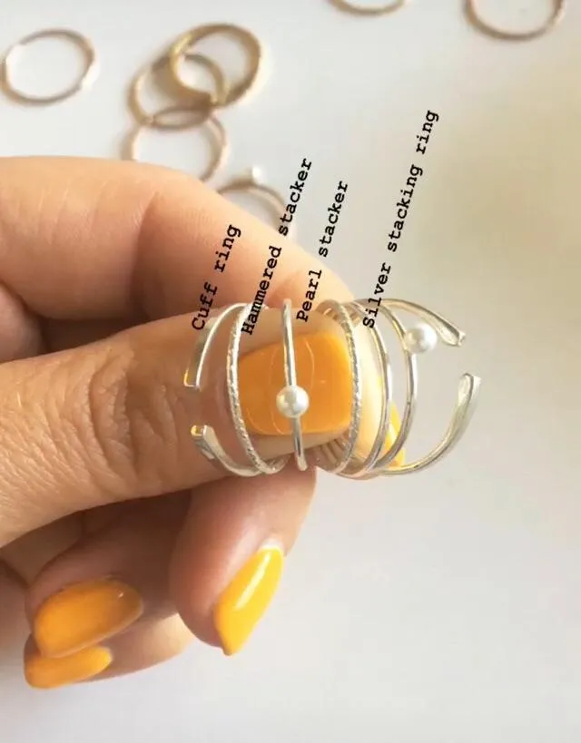 Hammered Silver Stacking Ring