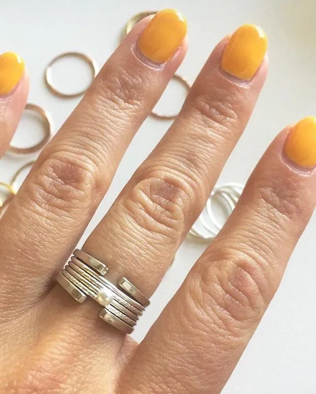 Hammered Silver Stacking Ring