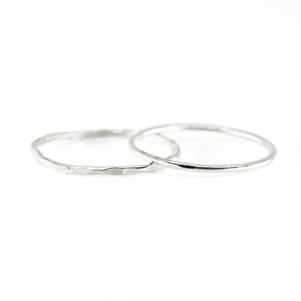 Hammered Stacking Ring in Silver