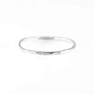 Hammered Stacking Ring in Silver