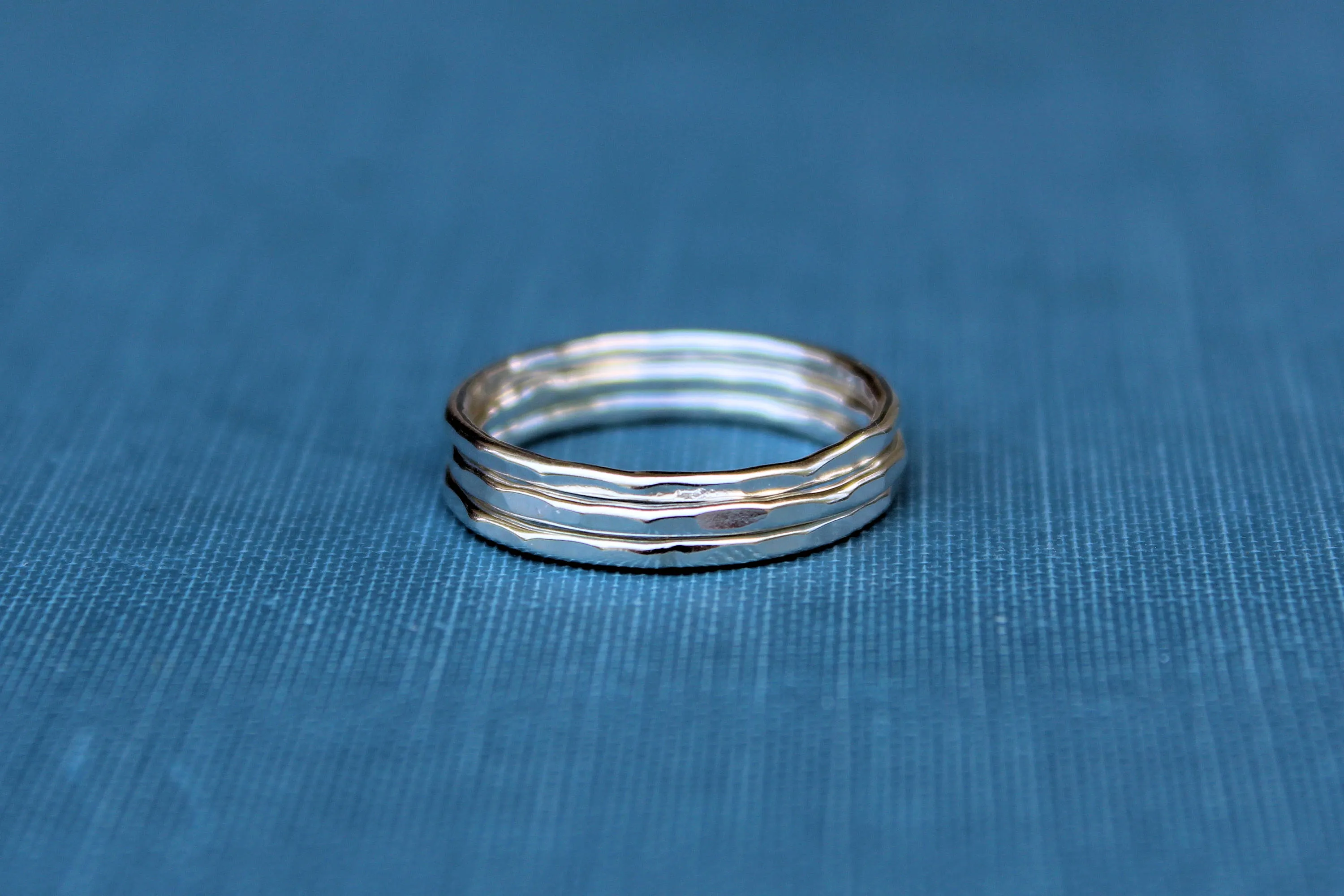Hammered Stacking Ring Sterling Silver or Gold-Filled