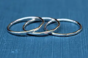 Hammered Stacking Ring Sterling Silver or Gold-Filled