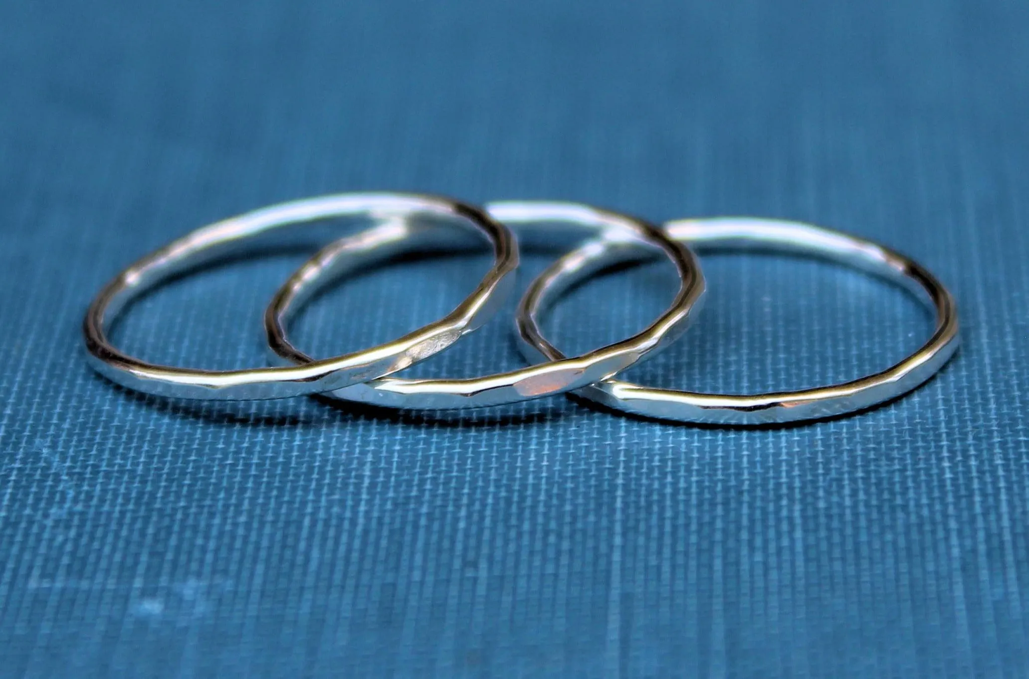 Hammered Stacking Ring Sterling Silver or Gold-Filled