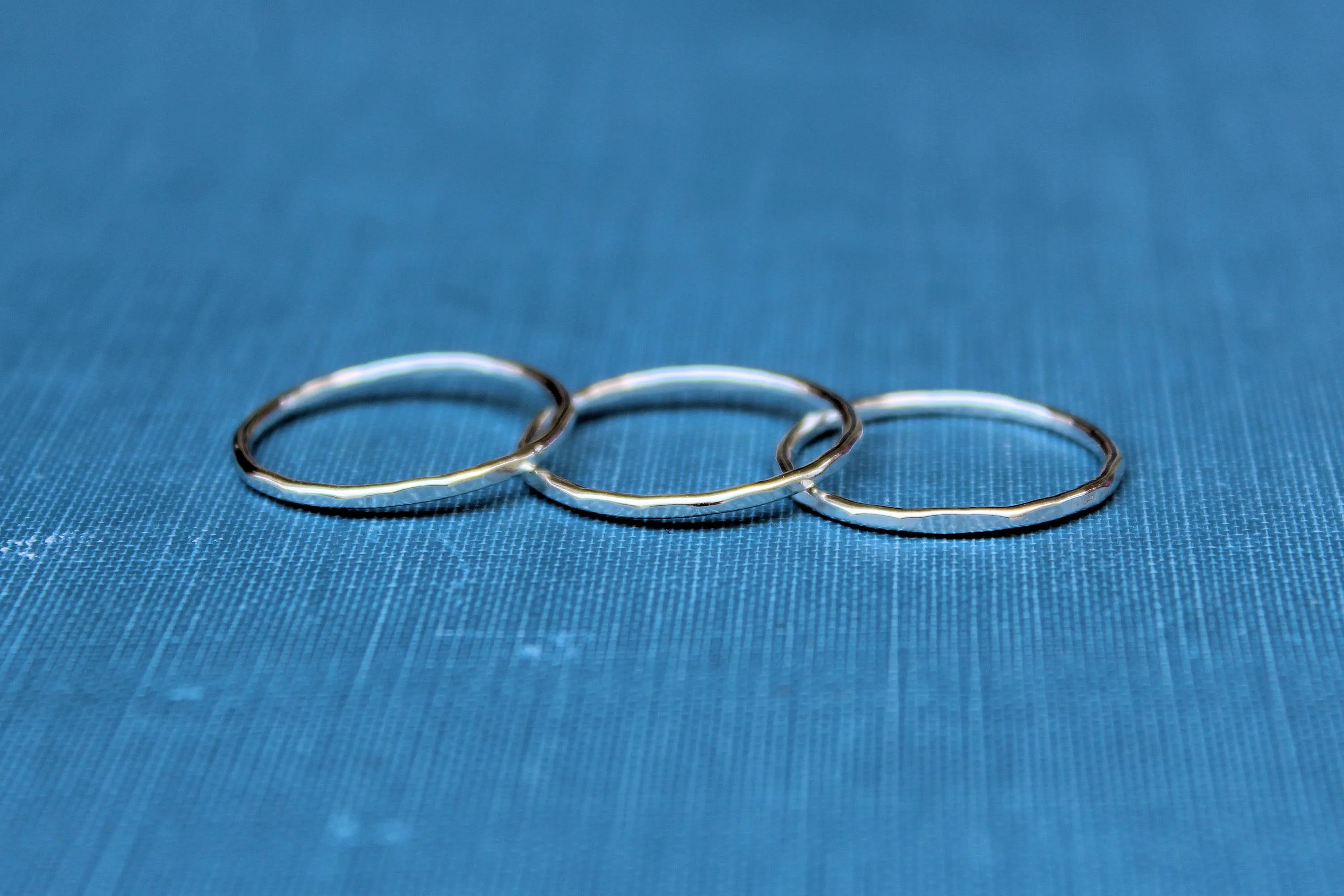 Hammered Stacking Ring Sterling Silver or Gold-Filled