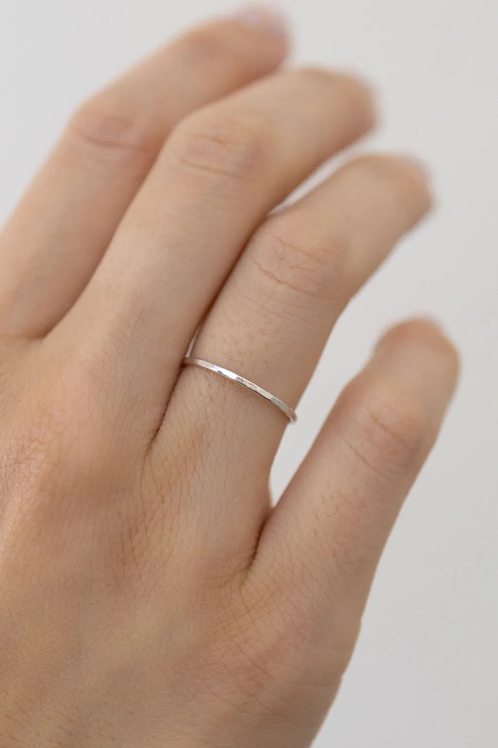 Hammered Stacking Ring - Sterling Silver
