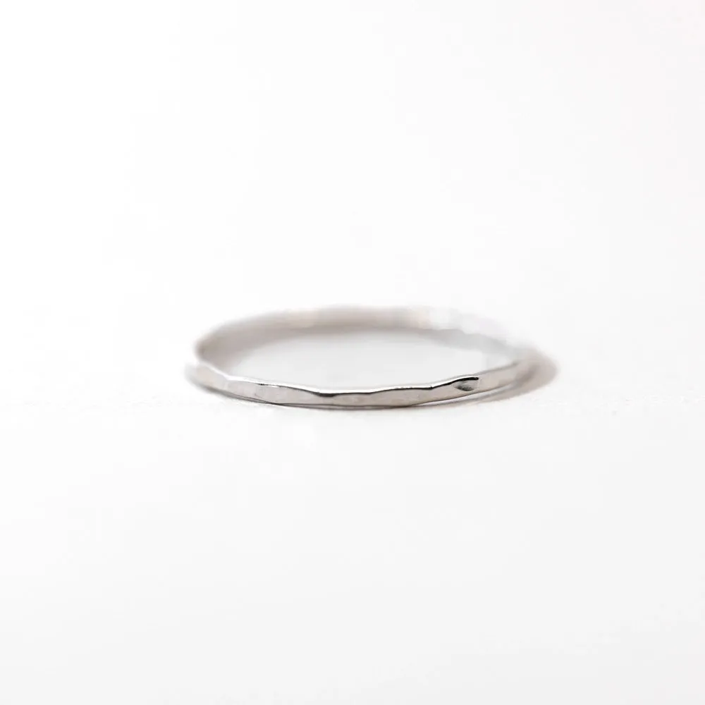 Hammered Stacking Ring - Sterling Silver