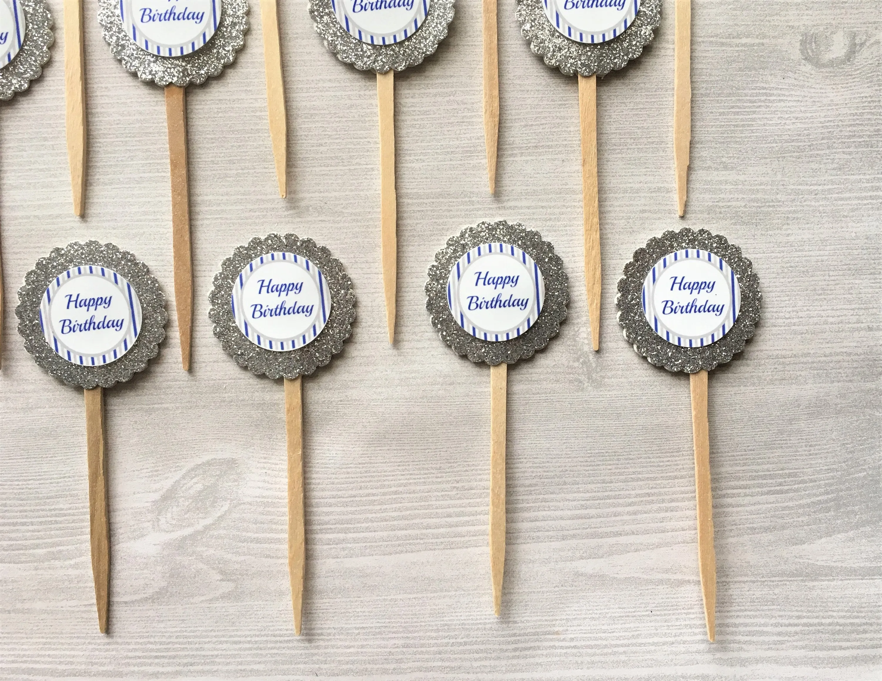 Happy Birthday Cupcake Toppers, Set of 12