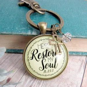 He Restores My Soul Keychain