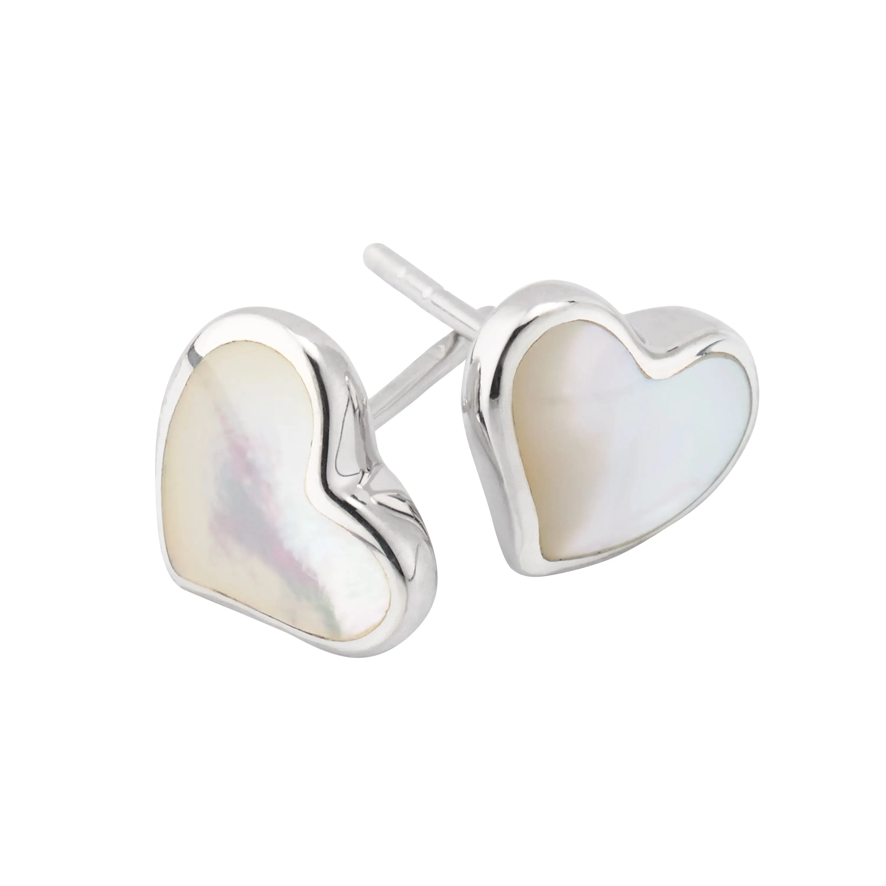 Heart Gemstone Sterling Stud Earrings