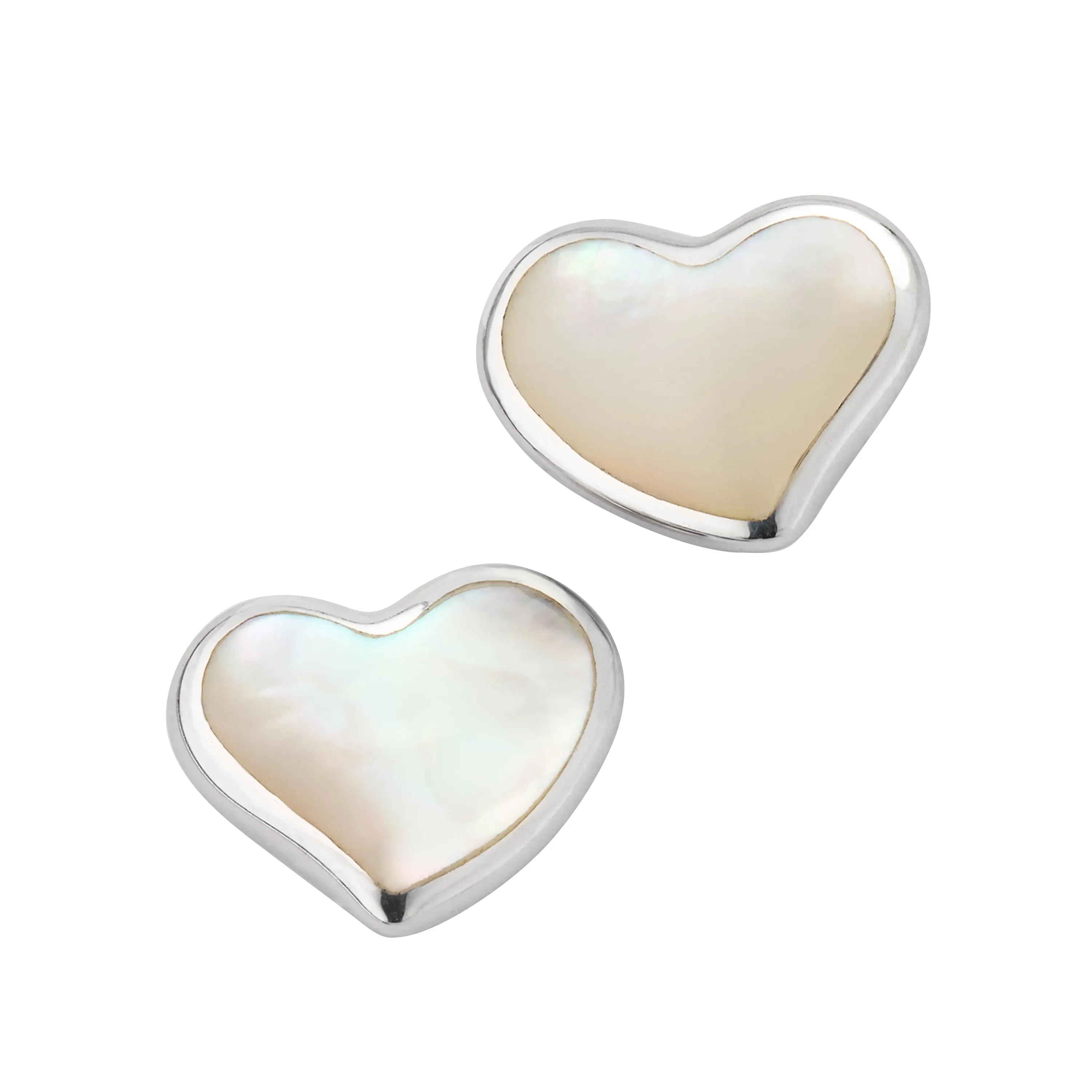 Heart Gemstone Sterling Stud Earrings