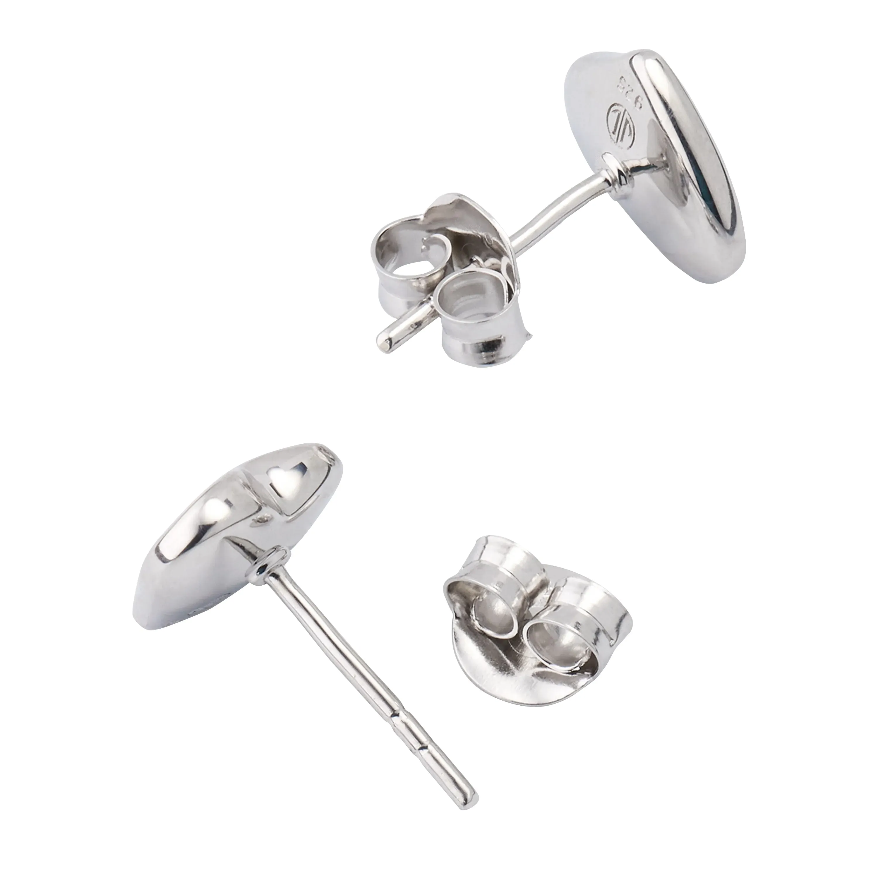 Heart Gemstone Sterling Stud Earrings