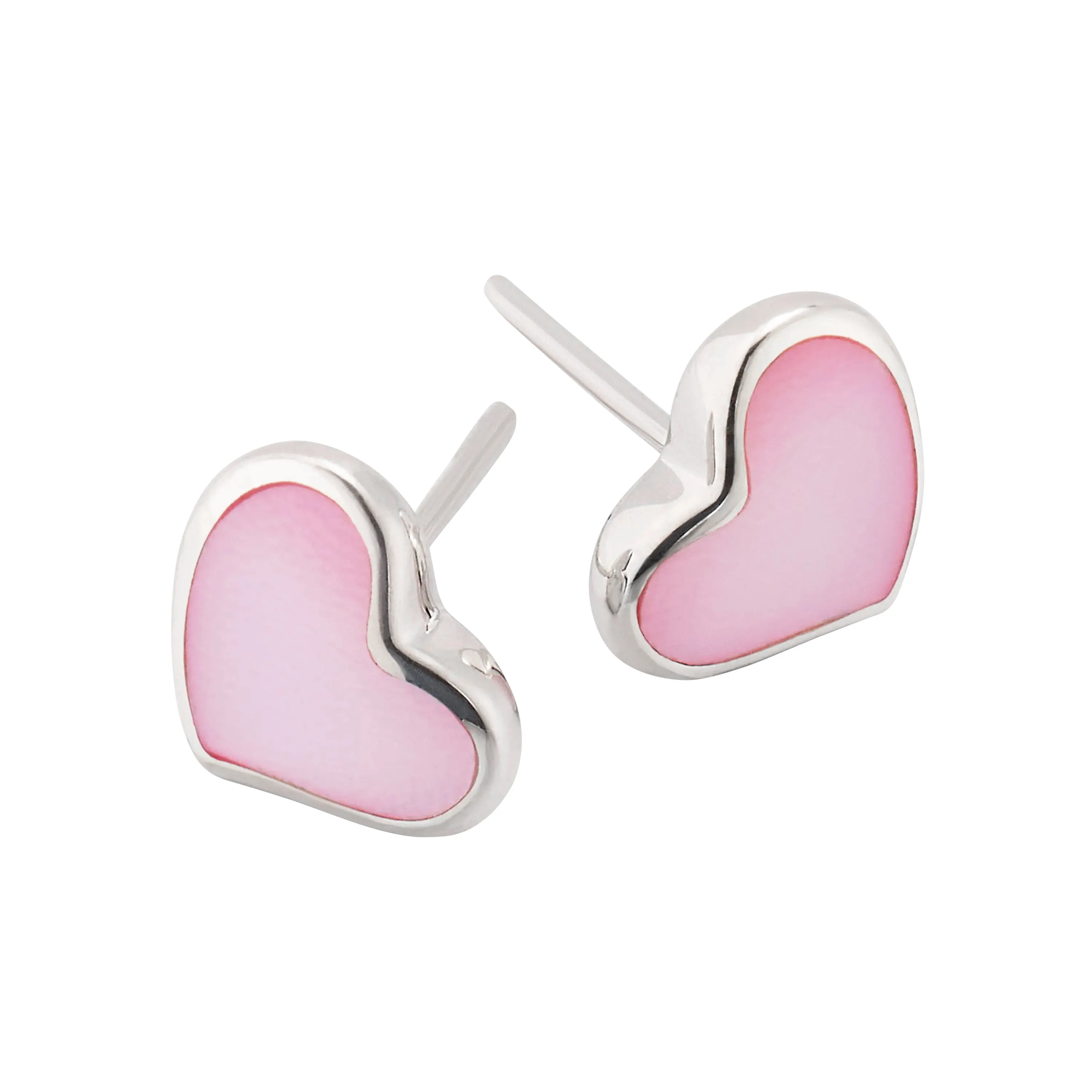 Heart Gemstone Sterling Stud Earrings