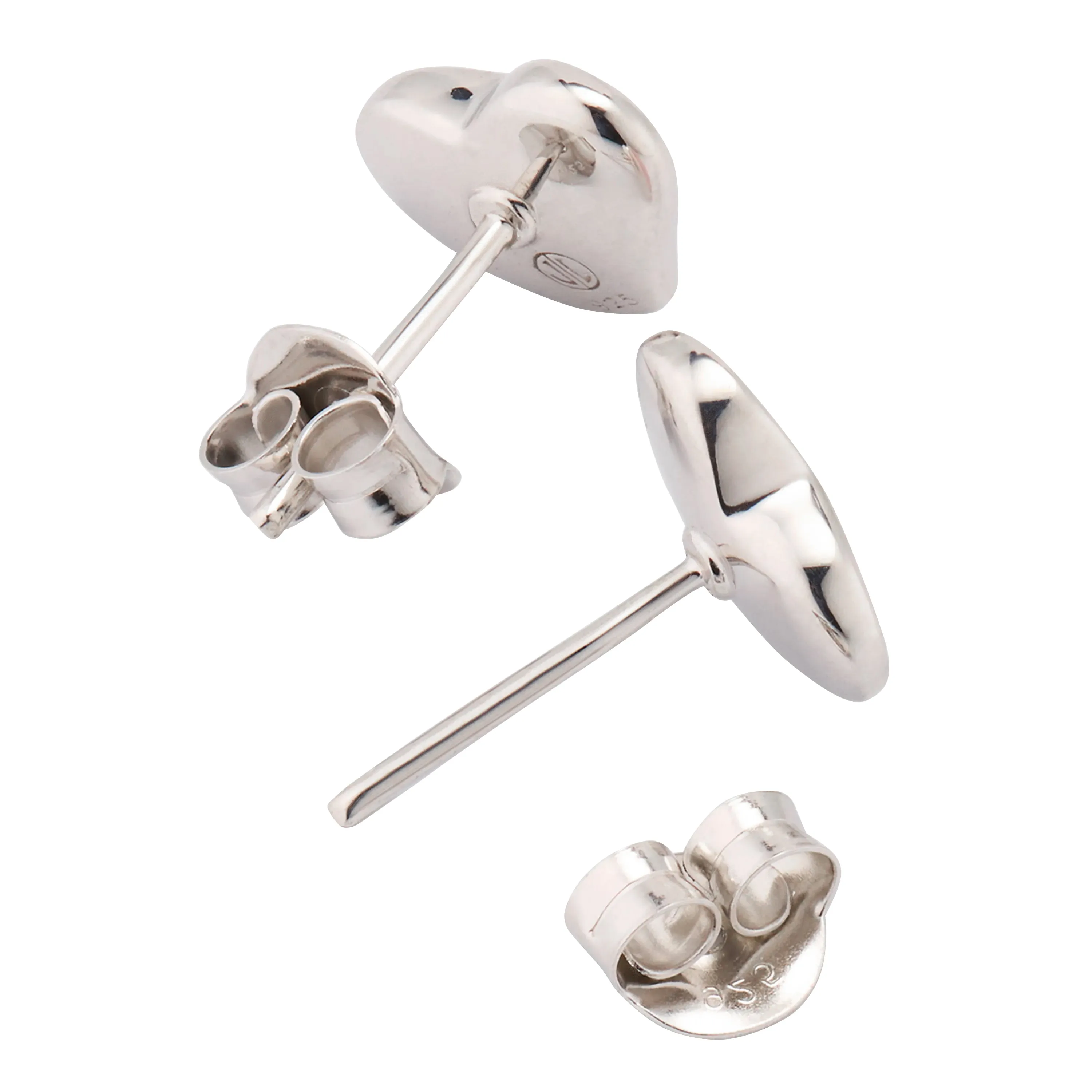 Heart Gemstone Sterling Stud Earrings