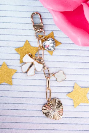 Heart Of Gold White Goldtone Bag Charms