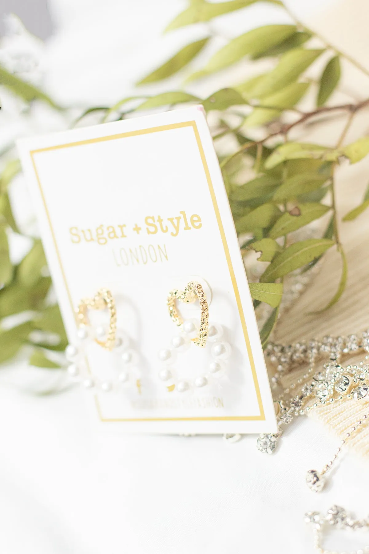 Heart Pearl Loop Layer Earrings